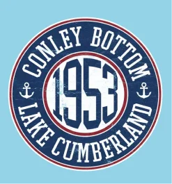 Circular Conley Bottom Lake Cumberland logo with year 1953